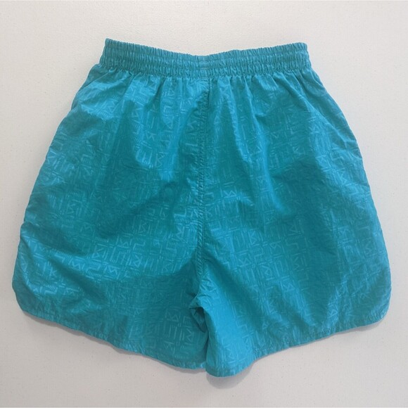 Vintage Adidas Swim Trunks Board Shorts Mens Small Lined Trefoil 90s Teal Nylon - Picture 4 of 9